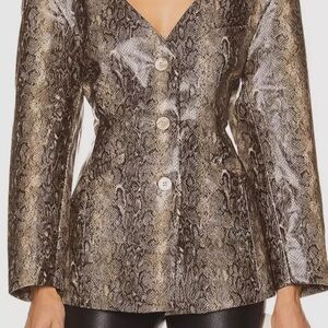 GANNI Fitted Blazer - Snake Effect - NWOT 32 / 0